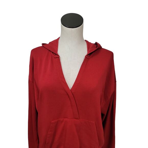 Sweaty Betty Relax Hoodie Sweatshirt V Neck Red Womens Size‎ 8 Medium - Picture 10 of 14